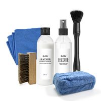 Kit de Nettoyage et Entretien du Cuir en Gros 250ml – Spray Nettoyant et Conditionneur avec Brosses et Chiffon Microfibre pour Sièges de Voiture, Canapés, Sacs et Chaussures