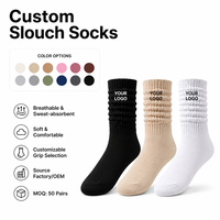 Chaussettes de sport pour femmes, en coton peigné respirant, avec logo personnalisé OEM, antidérapantes, pour yoga et pilates