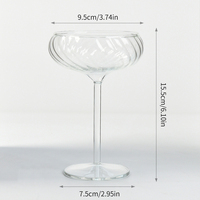 Geribbeld Coupe Glas Hoog Borosilicaat Vintage Cocktailglas Frans Dessertglas 200-300ml Gesteeld Champagne Glas voor Bar Party
