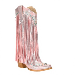 Renaissance Style Artificial PU Pointed Toe Tassel <b>Boots</b> Rubber Outsole Slip-On Closure for Autumn/<b>Spring</b>/Summer Costume Shoes - Product Image 3