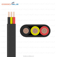 Cable de bomba sumergible eléctrica, redondo, plano, 2.5MM2