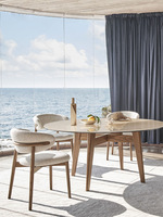 Chaise de salle à manger en tissu de style nordique moderne minimaliste, chaise avec dossier en bois massif/métal pour la maison, l'hôtel et la restauration