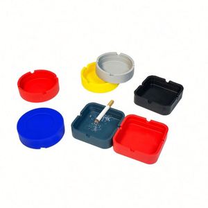 Logo Pvc Ashtray Portable Square/Round <b>Smoking</b> <b>Box</b> With Custom Color Size for Business Promotions in Bars & Restaurants - Product Image 1