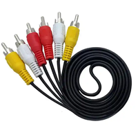 3 RCA kabel Audio Stereo untuk komputer dan kamera menggunakan kombinasi pelindung jalinan jaket pria-pria konektor grosir