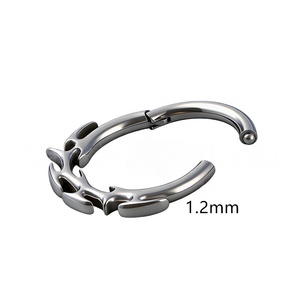 Pendiente de titanio ASTM F136 con forma de espina de fuego para nariz, aro de cartílago, aleación de titanio G23, joyería punk para piercing corporal - Product Image 2