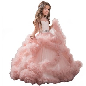 Venta caliente de <span class=keywords><strong>Amazon</strong></span> 2021 nuevo estilo Formal volantes encaje boda fiesta noche <span class=keywords><strong>princesa</strong></span> niños flor bebé niña vestidos 6 a 14 años - Product Image 5
