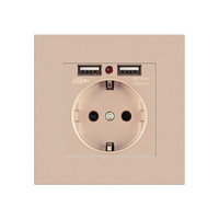 Prise murale allemande standard européenne UE 10A avec double ports USB, panneau en verre trempé, garantie 12 ans, utilisation universelle