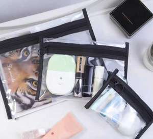 Bolsa de Maquillaje de Malla Premium, Organizador de Viaje, Bolsa de Aseo Portátil, Mini Bolsa de Cosméticos Transparente - Product Image 1