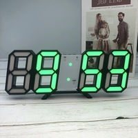 Horloge de table électrique LED multifonctionnelle lumineuse, calendrier, alarme, température, horloge numérique 3D