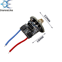 Personnalisé 22MM x 18MM en forme de T USB-C LED Driver Circuit Board Rechargeable Drive Board avec interrupteur 2500mA 3.7V pour lampe de poche 10W