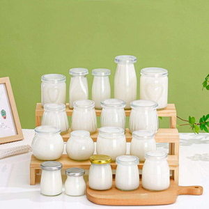 Heat Resistant Glass Pudding Jar Yogurt Cups Swivel Lid Durable Leak Resistant Premium Food Storage <b>Containers</b> for Pudding - Product Image 6