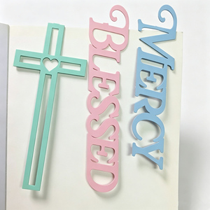 Marque-pages creux en métal, clip de livre avec lettre religieuse, marque-page biblique chrétien, marque-page en métal personnalisé pour la lecture, cadeau - Product Image 1