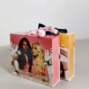 Boîte cadeau magnétique rigide de haute qualité avec pelliculage brillant, matériaux recyclés, logo personnalisé, extensions de cheveux haut de gamme sur mesure - Product Image 5