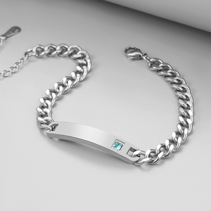 Pulseras <span class=keywords><strong>de</strong></span> Pareja <span class=keywords><strong>de</strong></span> Acero Inoxidable Zhongzhe con Letras 'Her King His Queen His Beauty Her Beast', <span class=keywords><strong>Corona</strong></span> <span class=keywords><strong>y</strong></span> Cristales - Product Image 5