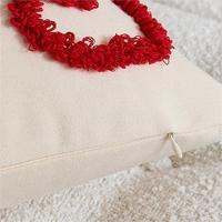 Housse de coussin brodée en forme de cœur rouge pour couple, coussin décoratif pour la Saint-Valentin, cadeau romantique pour les couples