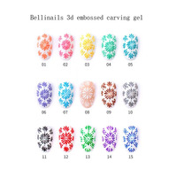 Bellinails Gel de Sculpture 3D Sans Résidu pour Nail Art, Gel de Sculpture en Relief Peint pour Ongles, Fournitures de Manucure