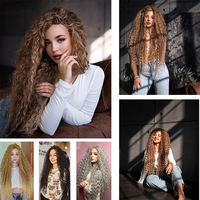 Cheveux en vrac pour perruque au crochet, fibre haute température, ondulation profonde, 30 pouces, 120g, style naturel, couleur OMBRE