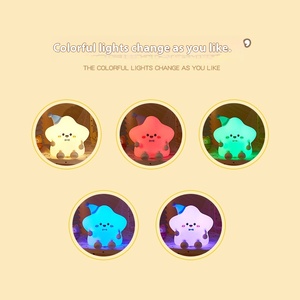 Mignon Mini USB LED Veilleuse Étoile Silicone Clap Lumière Mobile Téléphone Support Tactile Contrôle Écologique Cadeau pour Enfants Sommeil - Product Image 2