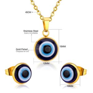 New Fashion Eye Earrings Stainless Steel for Ladies 18K Gold Plated Custom Pendant Necklace Waterproof <b>Small</b> <b>Stud</b> Earrings - Product Image 3