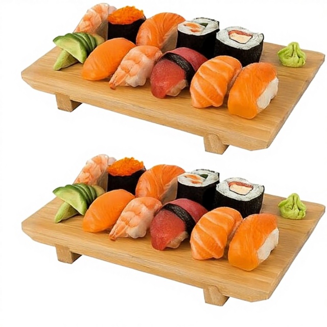 Handcrafted Japanese bamboo sushi plate for authentic sushi and sashimi presentation