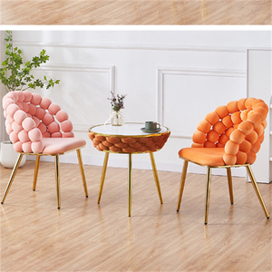 Sillas de <span class=keywords><strong>Comedor</strong></span> Modernas con Estructura de Acero y Tapicería de Tela de Algodón, Sillas de Cocina y Restaurante Ligeras y Ecológicas - Product Image 1