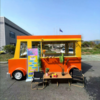Camion de restauration mobile en fibre de verre certifié CE DOT, pour hamburgers, shawarma, barbecue, pizza, glaces, snacks, chips, hot-dogs, restauration rapide