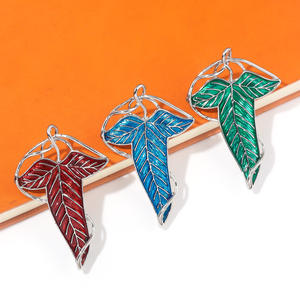 Periferia Loren spilla foglia d'albero spilla elfica principe foglie verdi corpetto donna distintivo alla moda zaino accessori di stoffa - Product Image 4