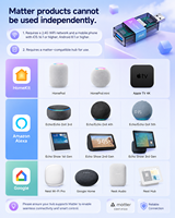 Interrupteur intelligent USB Matter, minuterie WiFi USB, compatible avec Apple HomeKit, Alexa, Google Voice Control