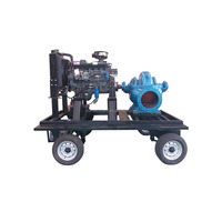 Pompe à eau diesel haute performance 50KW 62KVA refroidie par eau, montée sur remorque à châssis ouvert, pour l'irrigation agricole et le drainage des inondations
