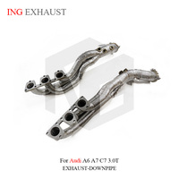 Collecteurs de collecteur de système d'échappement haute Performance ING pour Audi A6 A7 C7 3.0T avec pièces de rechange automatiques de bouclier thermique