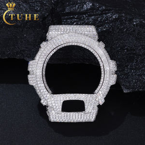 Accessoire de bijoux Hip Hop pour hommes de luxe en argent Sterling 925 VVS Moissanite diamant glacé boîtier de lunette de montre pour DW6900 - Product Image 1