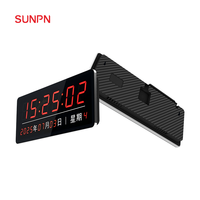 Horloge murale numérique LED moderne en métal pour hôpital/école, synchronisation NTP, service de temps par satellite GPS et réseau 4G, calendrier perpétuel
