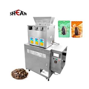 Machine d'emballage à trois têtes, 100g de <span class=keywords><strong>granulés</strong></span>, noix de cacahuètes, boule de chocolat, <span class=keywords><strong>litière</strong></span> pour <span class=keywords><strong>chat</strong></span>, grains de café, graines de légumes - Product Image 1