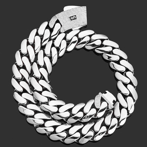 European American Hip Hop Hot Sale Copper Glossy Zircon Cuban Bamboo <b>Chain</b> Unisex <b>Cross</b>-Border Trendy Jewelry Accessories - Product Image 3