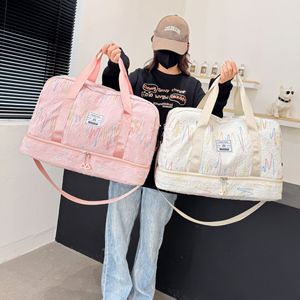 Bolsa de Viaje Deportiva Impermeable de Tela Oxford Multicolor, Diseño Moderno, para Viajes Cortos, con Cierre Resistente al Desgaste, para Mujer, Color Negro - Product Image 1