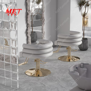 Chaise de coiffure moderne à base ronde en or Chaise de barbier de luxe pour femmes Vente en gros - Product Image 3