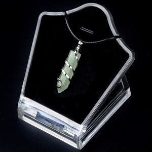 Collar con Colgante de Cristal Natural Pulido, Piedra Semipreciosa de Feng Shui, Espiral Hexagonal Envuelta en Alambre, Columna de Punta Única - Product Image 6