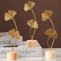Ornements Créatifs en Métal en Forme de Feuille, Décoration Intérieure Luxe Style Nordique pour Bureau, Salon