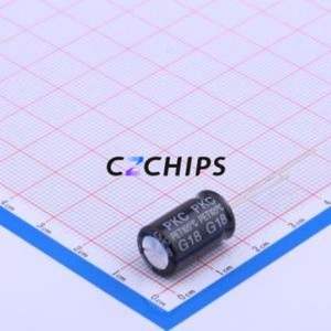 Condensateur électrolytique en aluminium à montage traversant PKCE21H331MF, composant à montage traversant (THT), D10xL16mm 330uF 20% 50V 5mm - Product Image 2