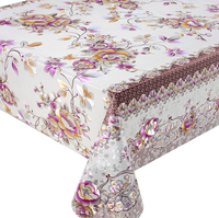 Nappe en PVC à motif floral jacquard personnalisé, résistante à la décoloration, design gaufré, anti-taches, sans formaldéhyde, style européen