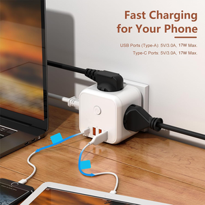 Adattatore da Viaggio 7 in 1, Convertitore con 3 Prese, 2 Porte USB-A e 2 Porte USB-C, Senza Cavo - Product Image 6