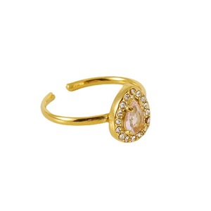 European American Style Gold Plated Teardrop Zircon <b>Adjustable</b> <b>Ring</b> For Women Party Jewelry Fashion <b>Rings</b> - Product Image 5