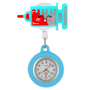 Reloj de Bolsillo Retráctil con Clip para Enfermera o Médico, Diseño de Dibujos Animados NYY, Plástico PVC Brillante, Movimiento de Cuarzo - Product Image 5