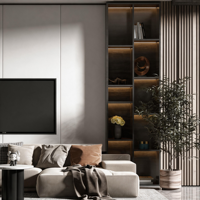 Support TV mural minimaliste effet béton, style moderne, meubles de salon pour téléviseurs de 55 à 59 pouces