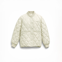 Veste matelassée pour femme - Manteau léger et chaud style bomber rembourré en losanges pour un usage quotidien décontracté, vêtements de bureau - Logo personnalisé