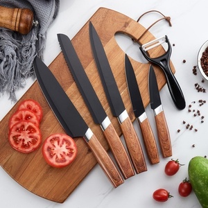 Kitchen <b>Knife</b> <b>Set</b> Stainless Steel Chef <b>Knife</b> Non Stick Coating <b>Sharp</b> <b>Knives</b> <b>Set</b> with Wood Grain Plastic Handle - Product Image 4