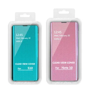 Smart Cermin Case untuk Samsung S10/S9/S8 Plus Jelas Ponsel Cermin Case untuk Samsung Note 10 pro/9/8 Mirror Flip Case