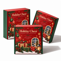 Boîte cadeau de Noël personnalisée, ruban, carton rigide, couvercle de qualité supérieure, base pliable, boîtes d'emballage en papier