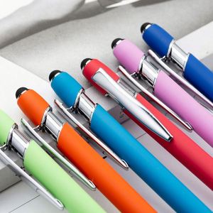 Bolígrafo Metálico Colorido con Punta Táctil y Logotipo Personalizado, Bolígrafo Empresarial con Goma Suave para Pantallas Táctiles Móviles - Product Image 2