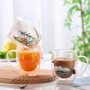 Carafe et chauffe-tasses en acrylique à double paroi isolée sous vide avec poignée à motif floral, plateau carré de style contemporain - Product Image 2